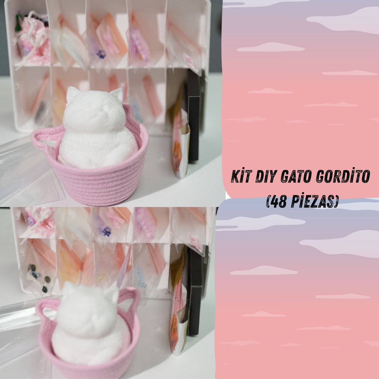 Kit Antiestrés – Gato Delgado & Gato Gordito DIY