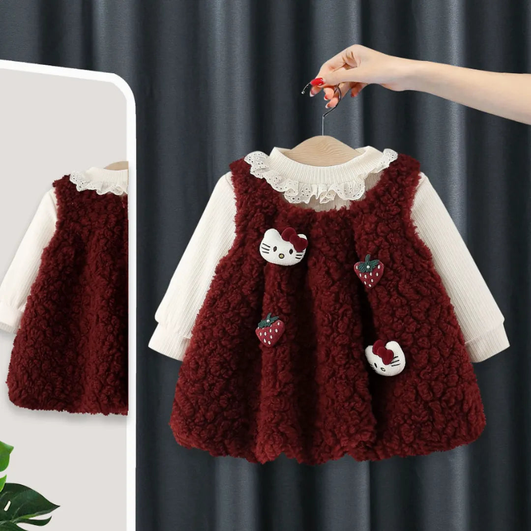 Conjunto Vestido Pichi Niña Borreguito Gatita (1-5 A)