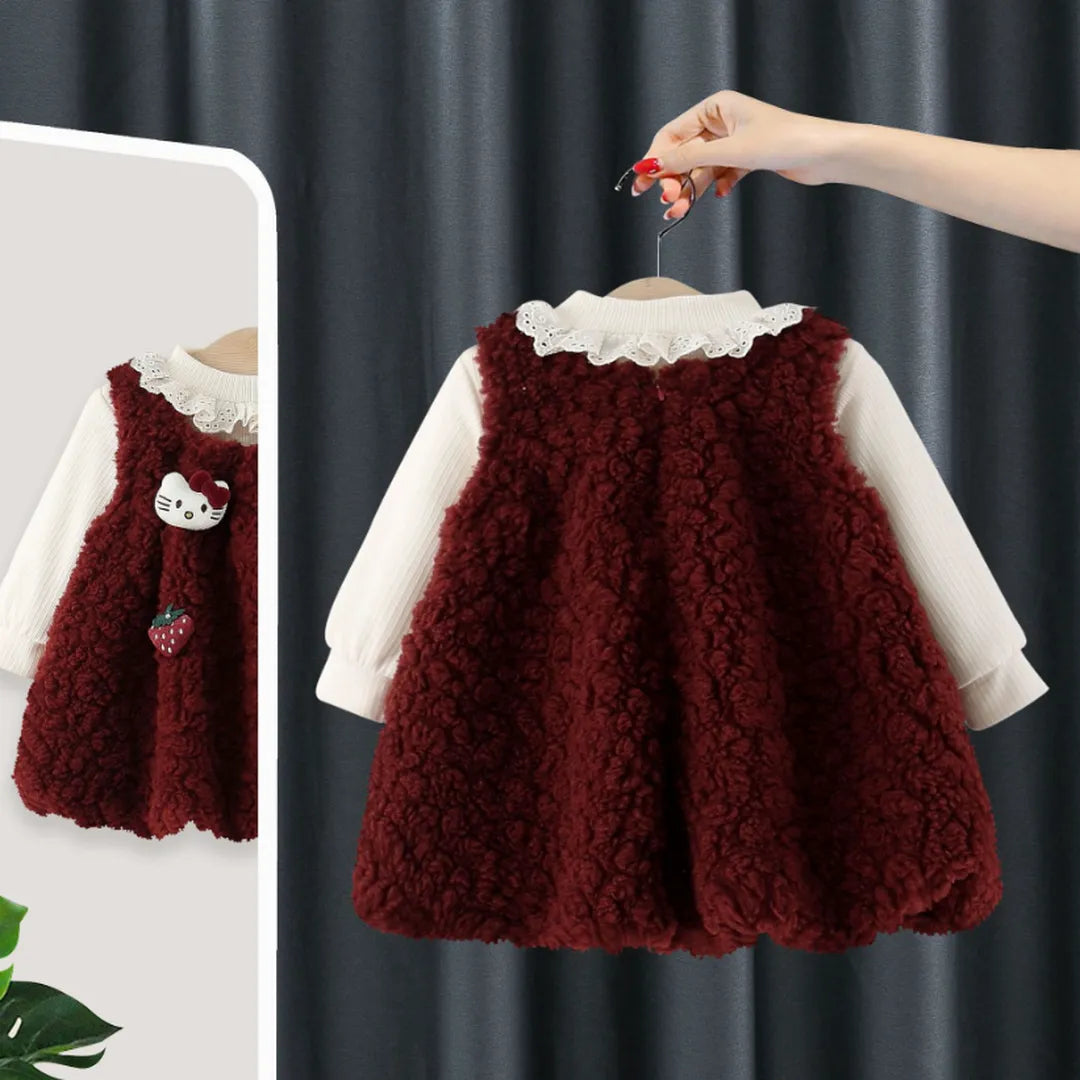 Conjunto Vestido Pichi Niña Borreguito Gatita (1-5 A)